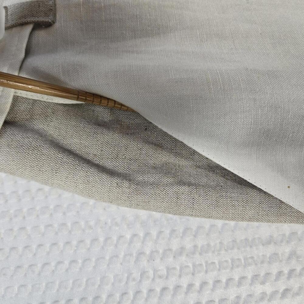 Harve Benard Linen Capri Cream High Waist Trousers Minimalist Coastal Chic SZ 12 - Picture 4 of 9